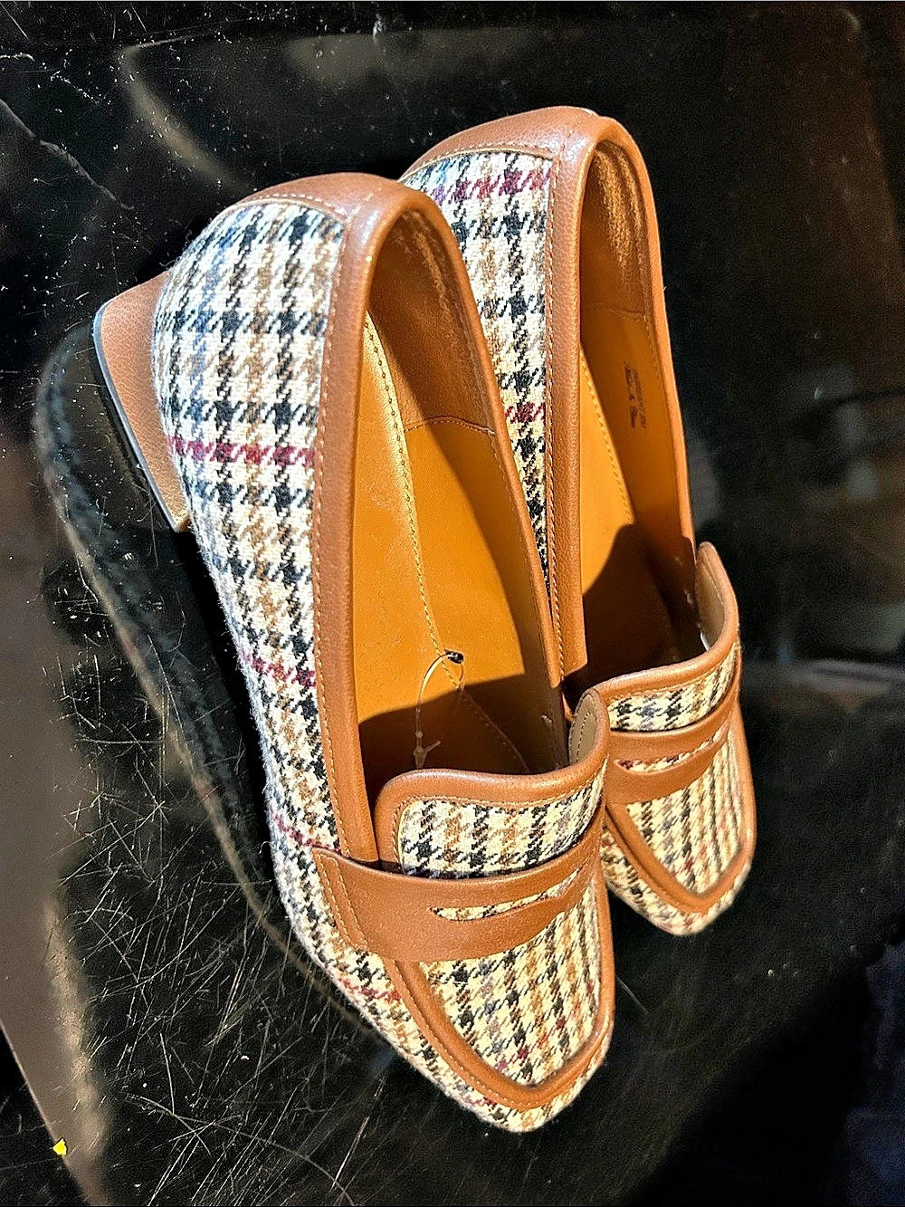 Houndstooth Loafers in Brown & Multicolor